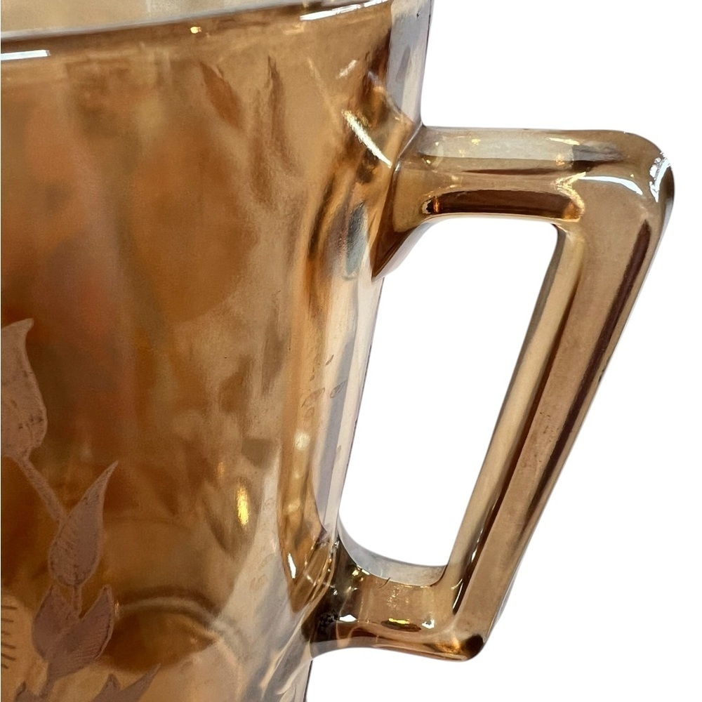 Vintage Jeanette Cosmos Carnival Glass Pitcher Marigold Retro MCM - Picture 3 of 9